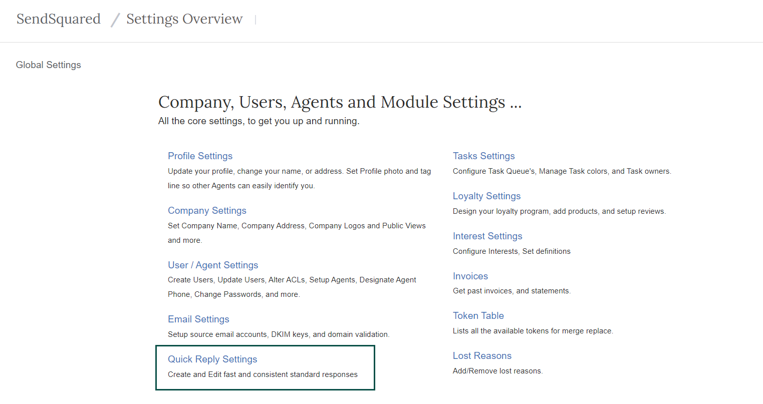 Setting Up Quick Replies - SendSquared